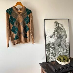 Vintage 60s 70s Sir Anthony argyle sweater avant-garde ivy style made in France